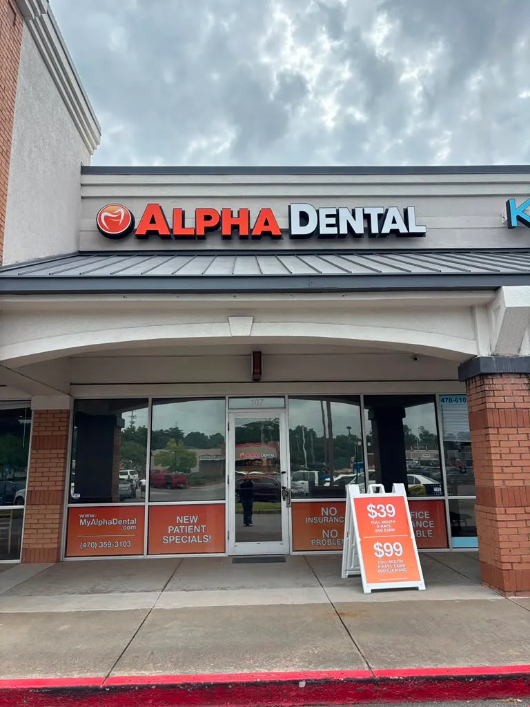 Alpha Dental storefront and entrance in Alpharetta